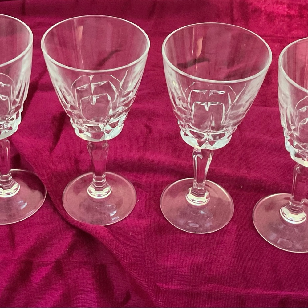 Clear Cut Crystal Cordial Glasses - Set of 4